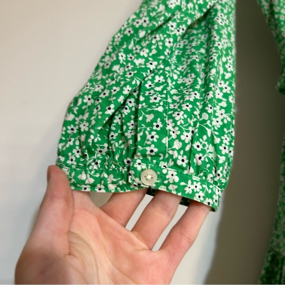 J. Crew Factory Printed Tie Waist Shirt Mini Dress Size Large Daisy Floral - Picture 6 of 13